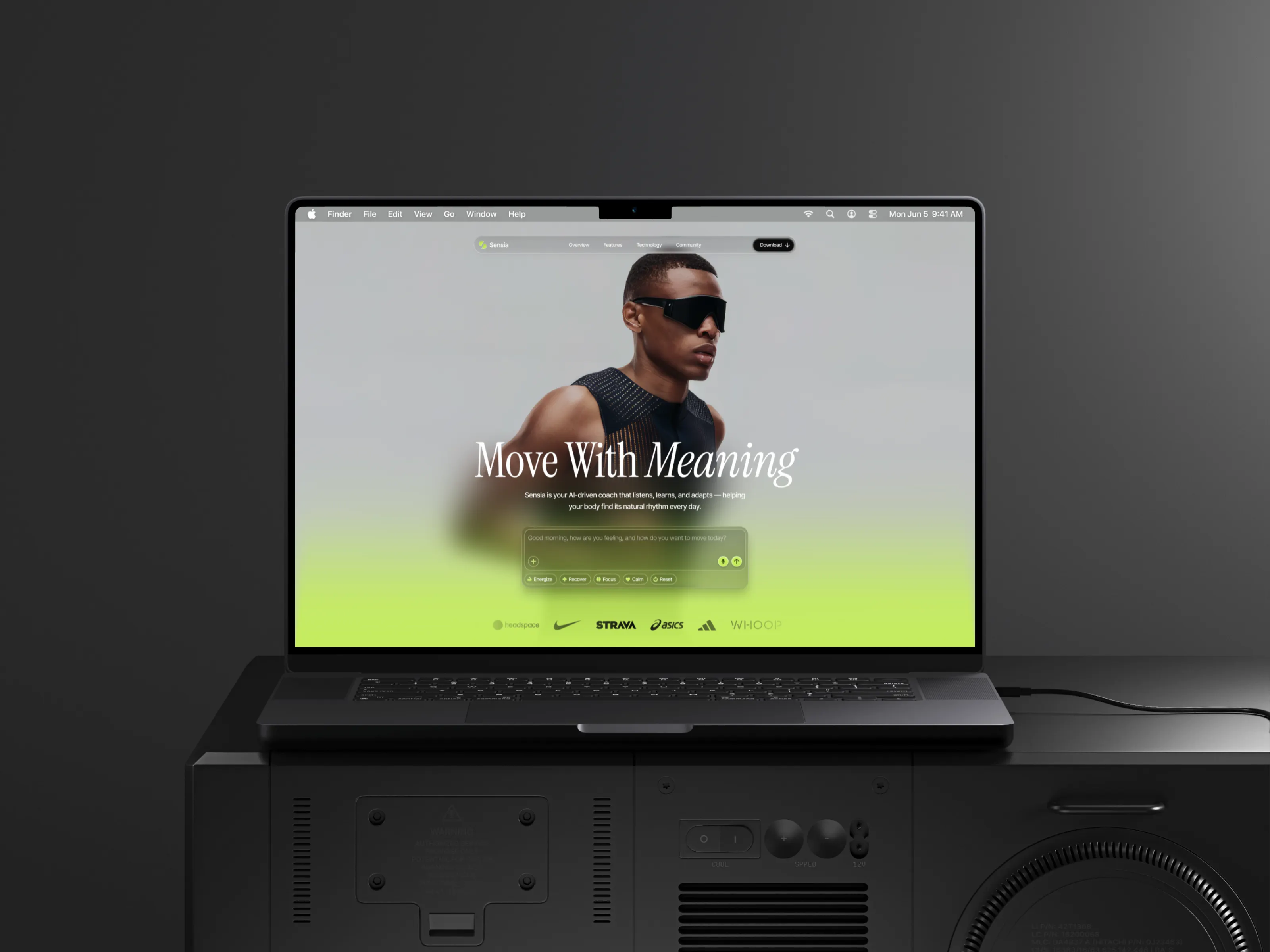 Landing page do treinador fitness Sensia